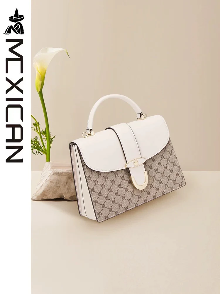 稻草人真皮女包2024新款手提斜挎包女夏高级感风琴小方包