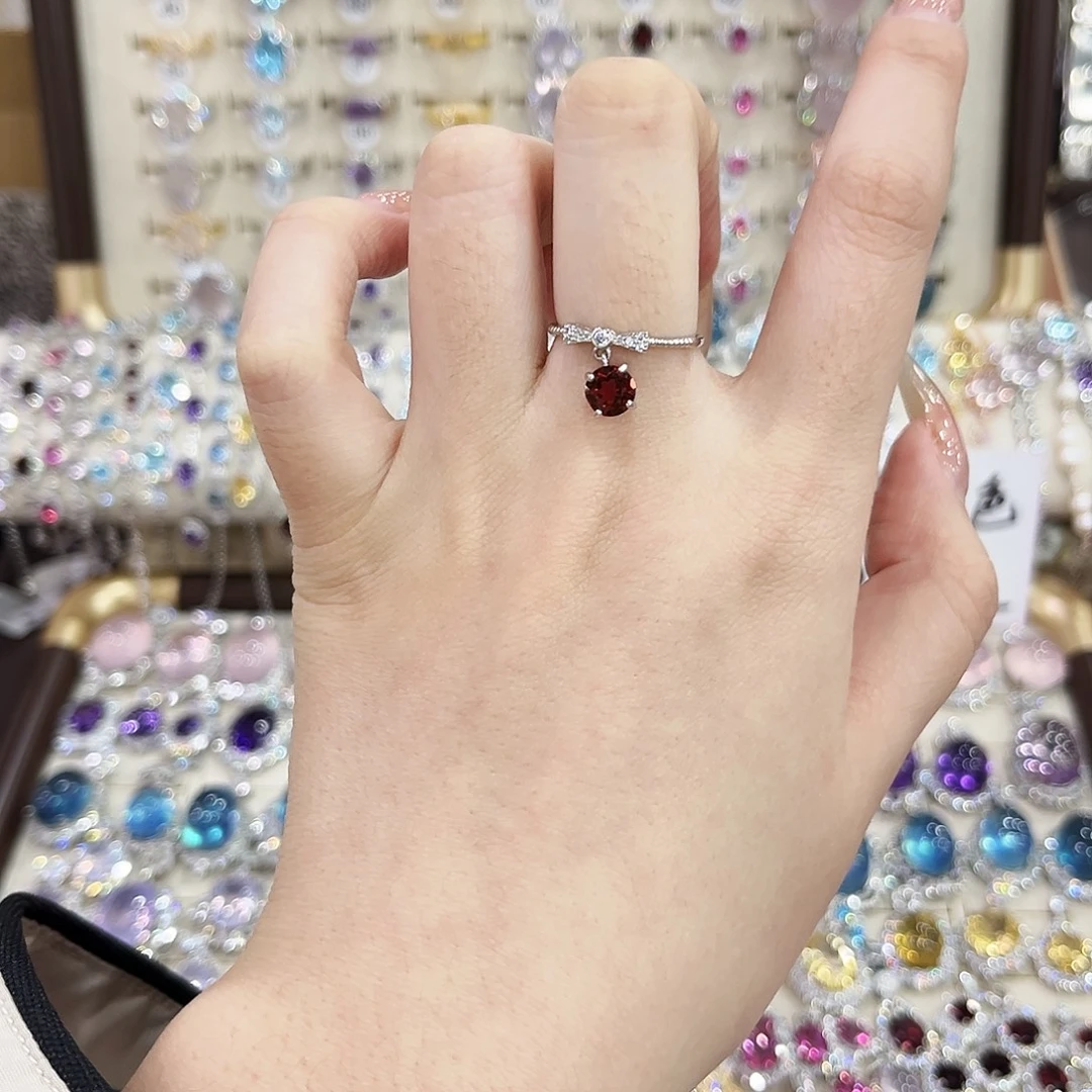 戒指烟晶银S925镶嵌