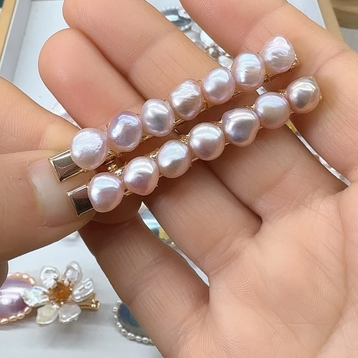 淡水珍珠发饰银S925镶嵌?****e