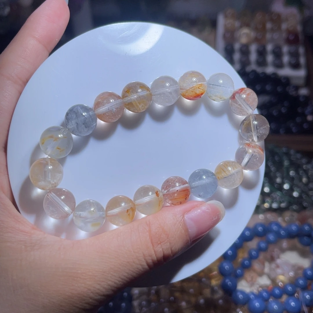 水晶手串未镶嵌彩兔毛