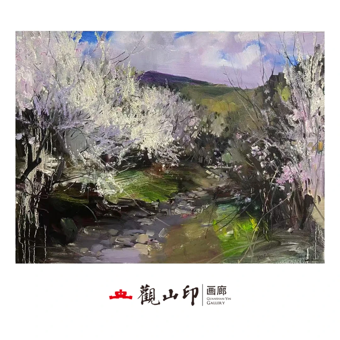 SMK原创手绘风景油画60x80cm美式复古风玄关沙发背景挂画4318