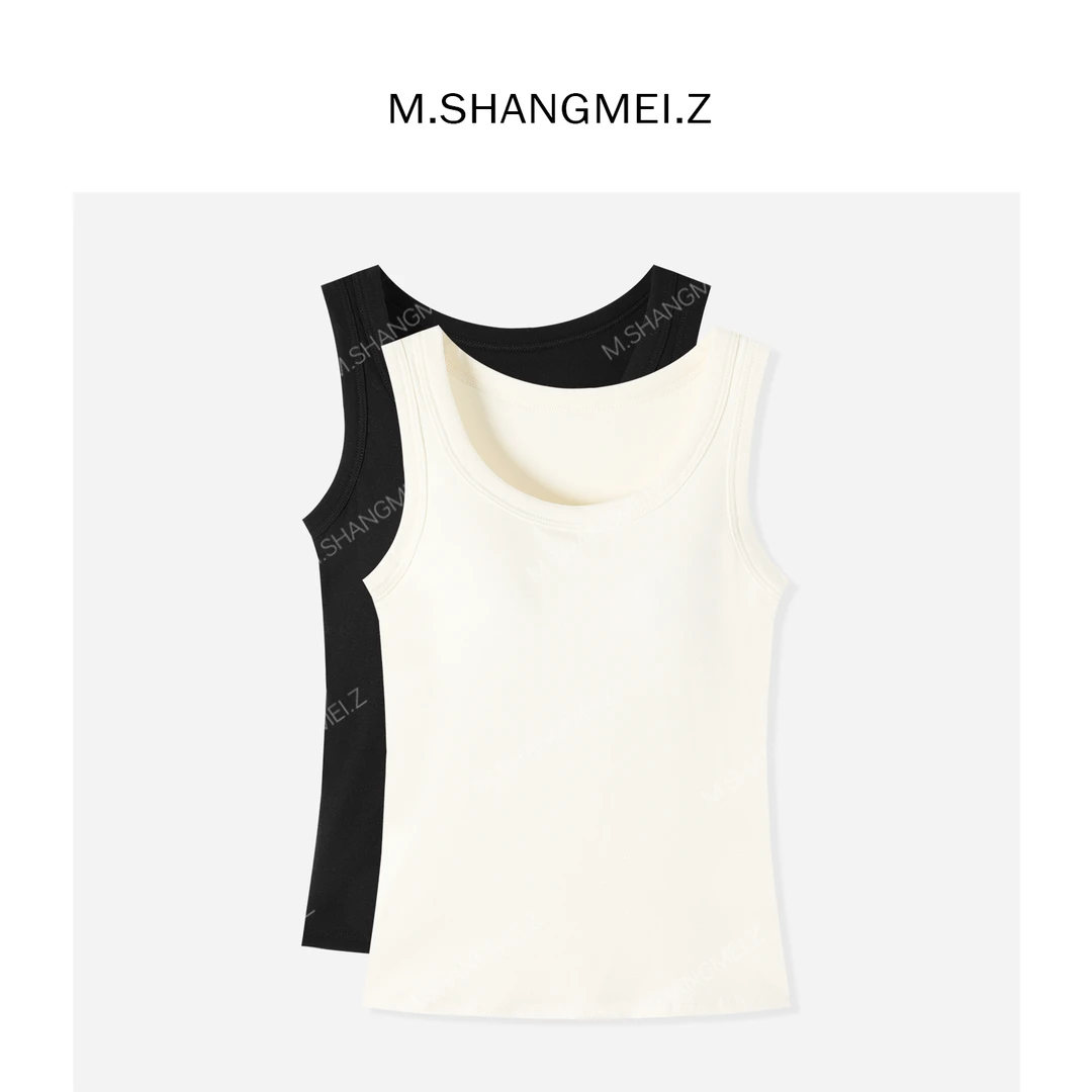 M.SHANGMEI.Z/沐熙【冬暖小心机】美大哥山羊绒带胸垫背心X113350