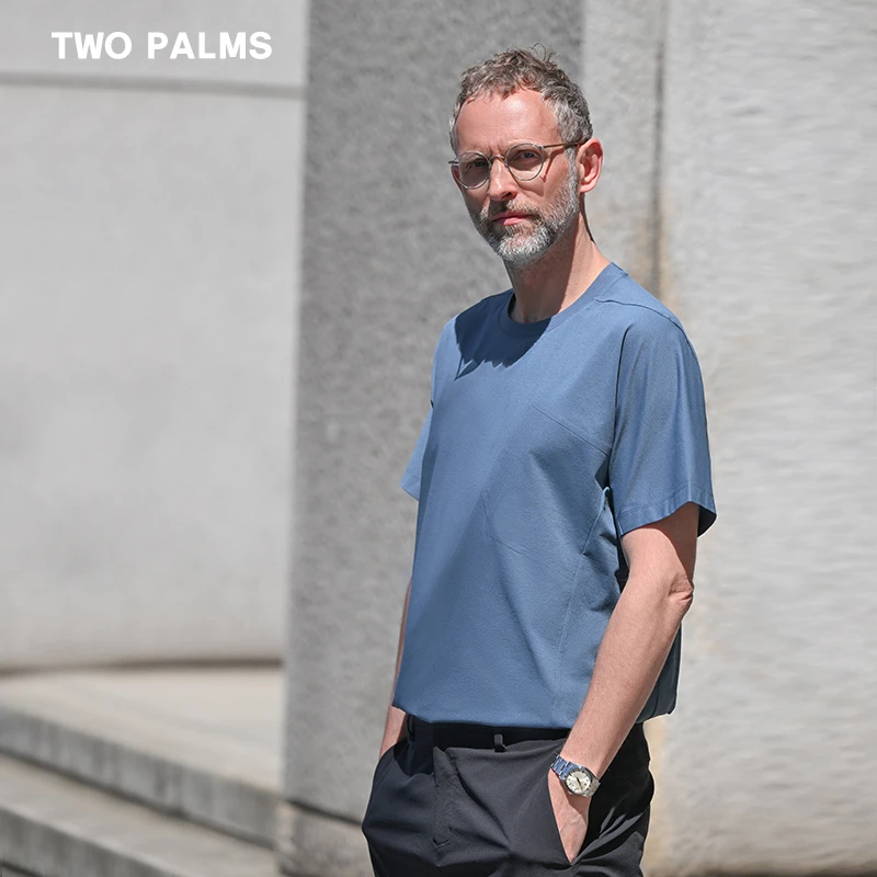 TWO PALMS 轻旅者 凉感速干 压胶贴袋圆领T恤短袖上衣男士夏季