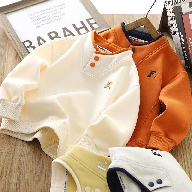 儿童春季新款男童卫衣2025时尚百搭休闲中大童上衣韩版打底长袖