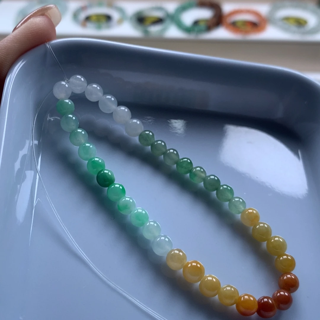 未镶嵌手串翡翠翡翠圆珠5.3