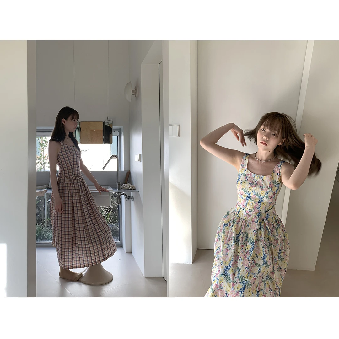 Hellooo Eat 法式复古方领连衣裙EM2734
