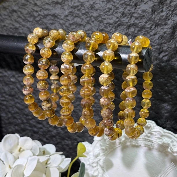 【晶澜月】R060天然萤石 极光半盆萤石手串 多样性发其一