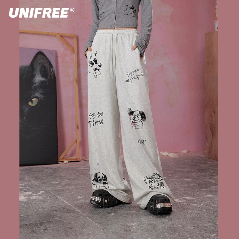0222【金拐子专属】UNIFREE休闲运动裤拖地裤卫裤U252P055C1W1