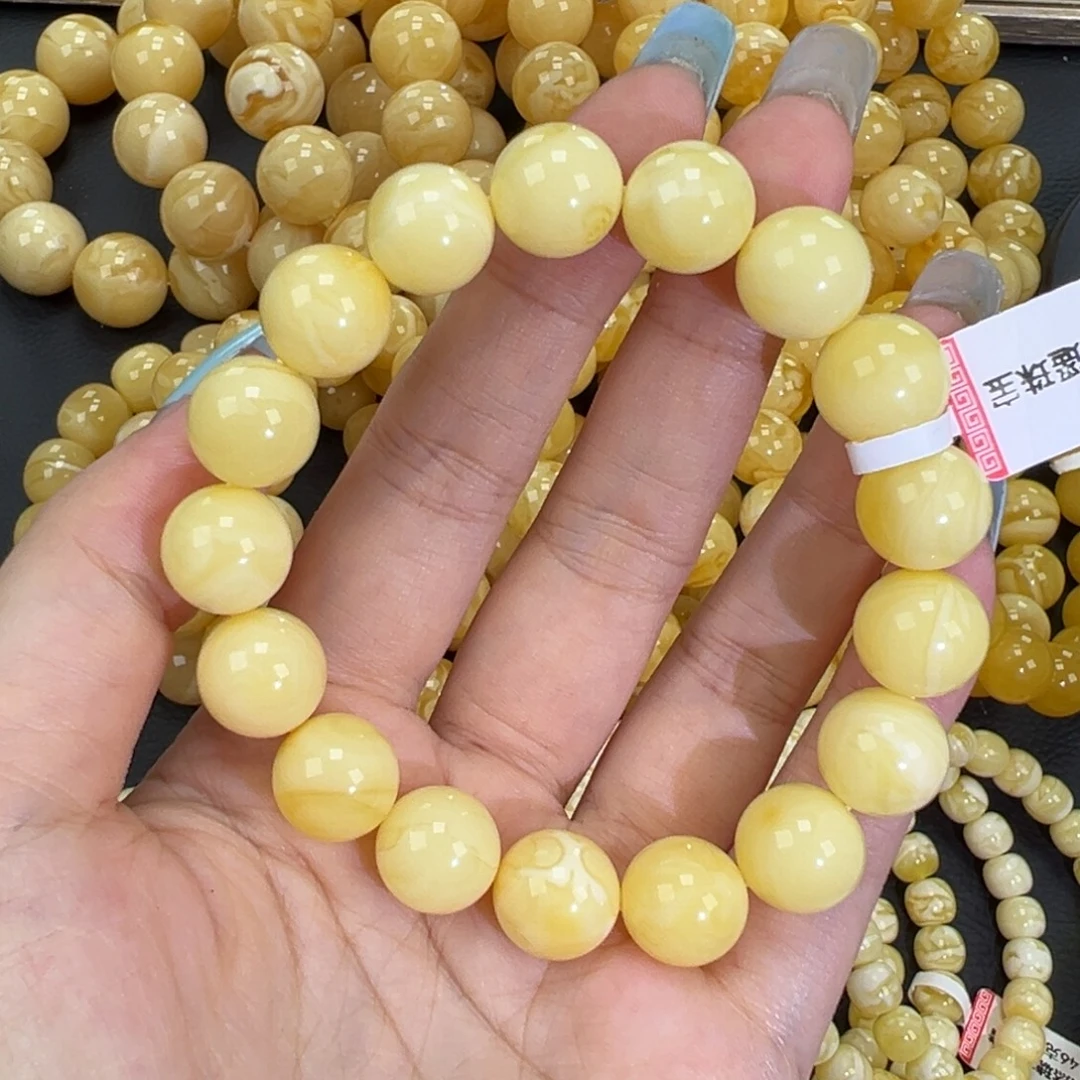 琥珀未镶嵌手链19.7白蜡