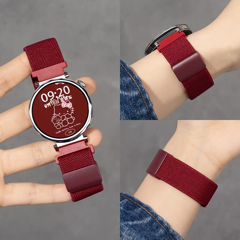 适用华为手表表带gt6/5/4尼龙编织表带watch5/4pro磁吸荣耀小米s4