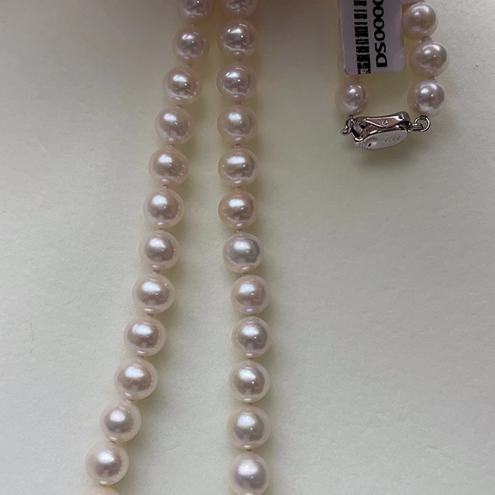 淡水珍珠银S925镶嵌颈饰卡8➕极光炫彩天女高品