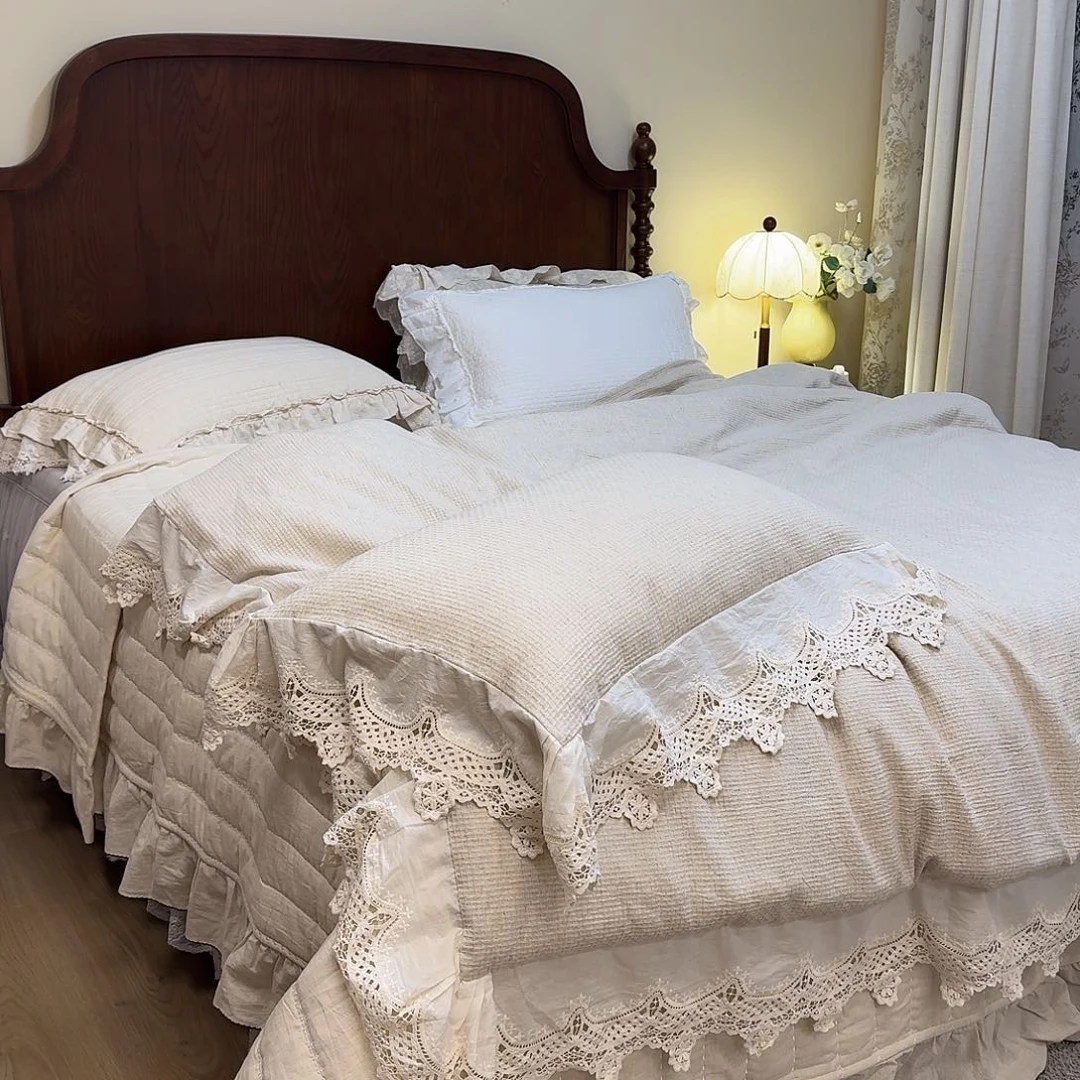 棉麻晚风2米被套➕枕套一对