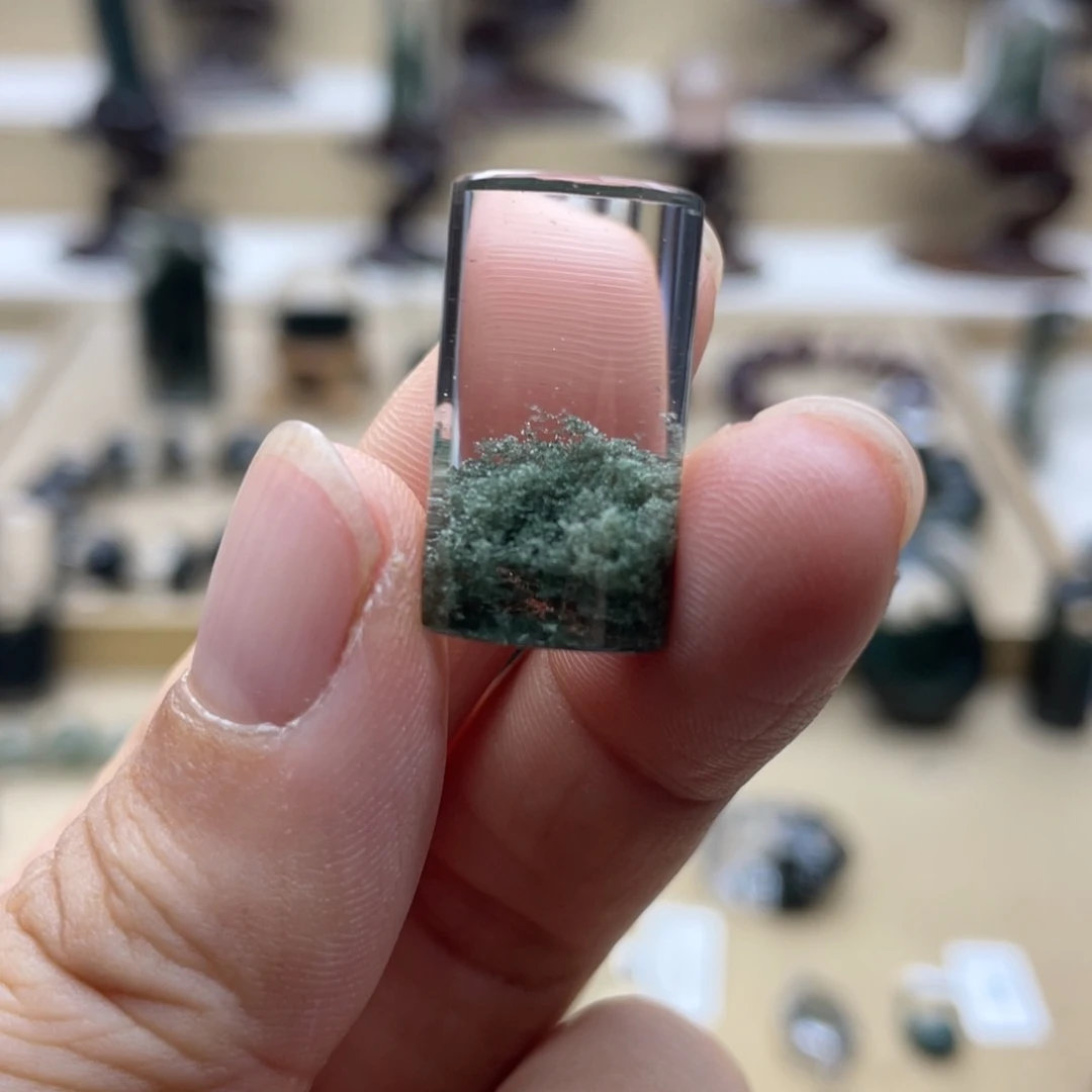 水晶颈饰未镶嵌绿幽灵聚宝盆柱子