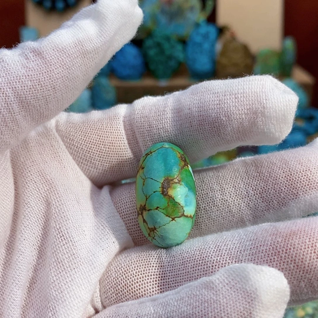 定制绿松石三彩枣珠