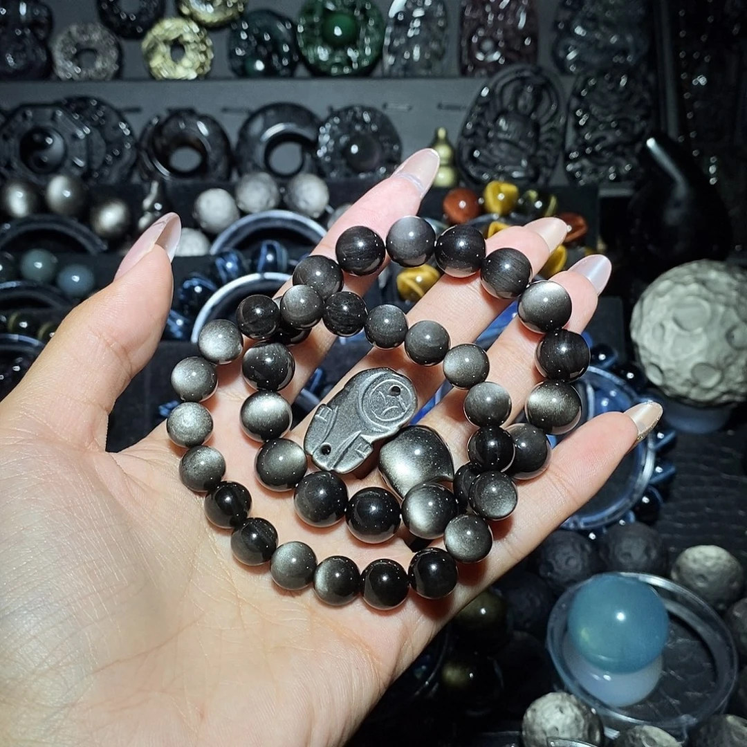霸****未镶嵌黑曜岩手链