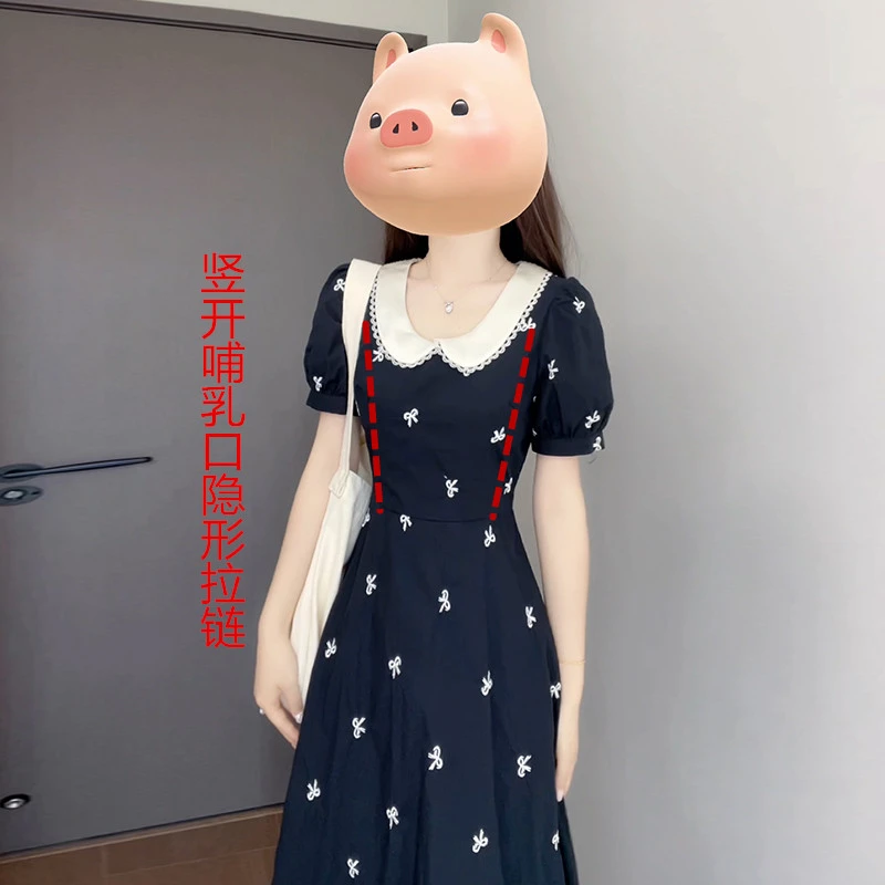 公主裙减龄显瘦碎花哺乳连衣裙2025夏季新款微胖MM产后外穿喂奶
