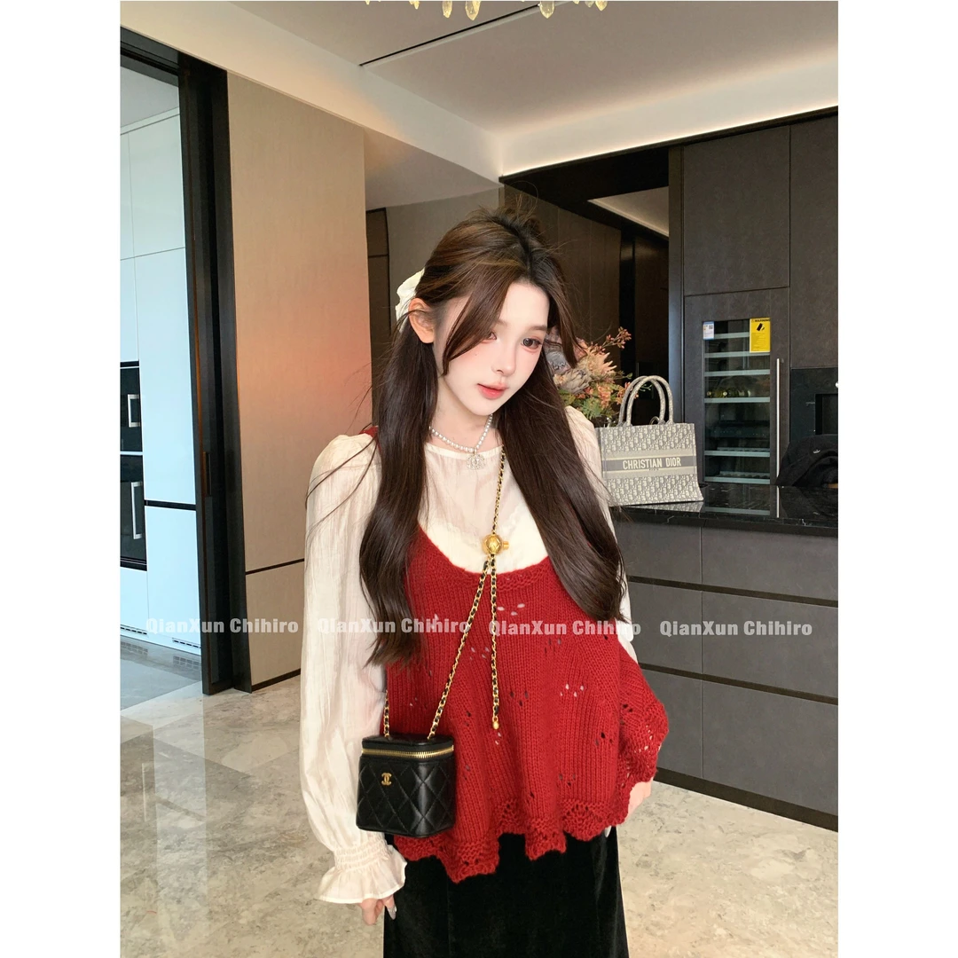 【千寻严选】秋季时尚气质百搭洋气休闲设计感针织套装QXQ5TZ6819A