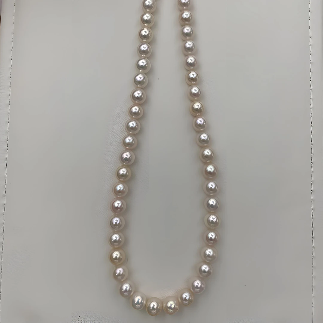 akoya天女海水珍珠项链正圆微瑕镜面光白色时尚强光