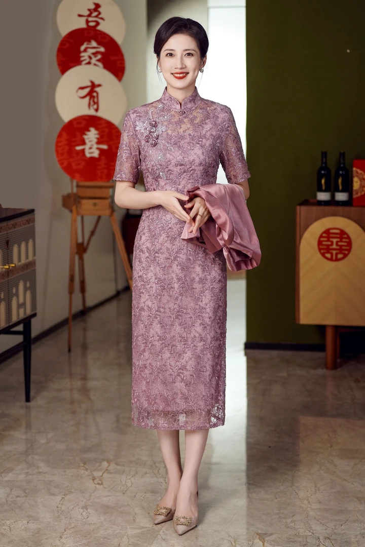 （编号001-100）喜婆婆喜妈妈婚宴礼服改良旗袍 选对应编码 下单