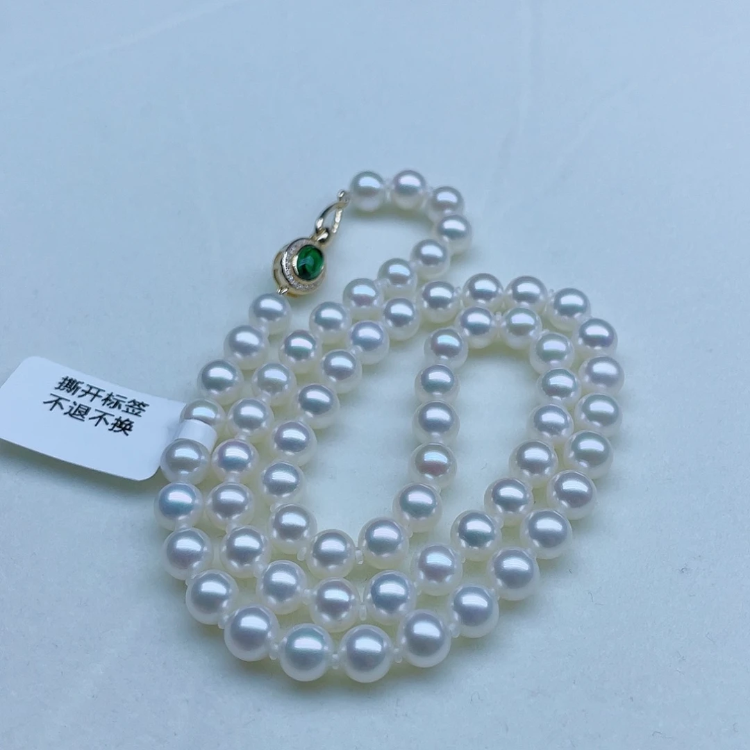 淡水珍珠银S925镶嵌颈饰6-7