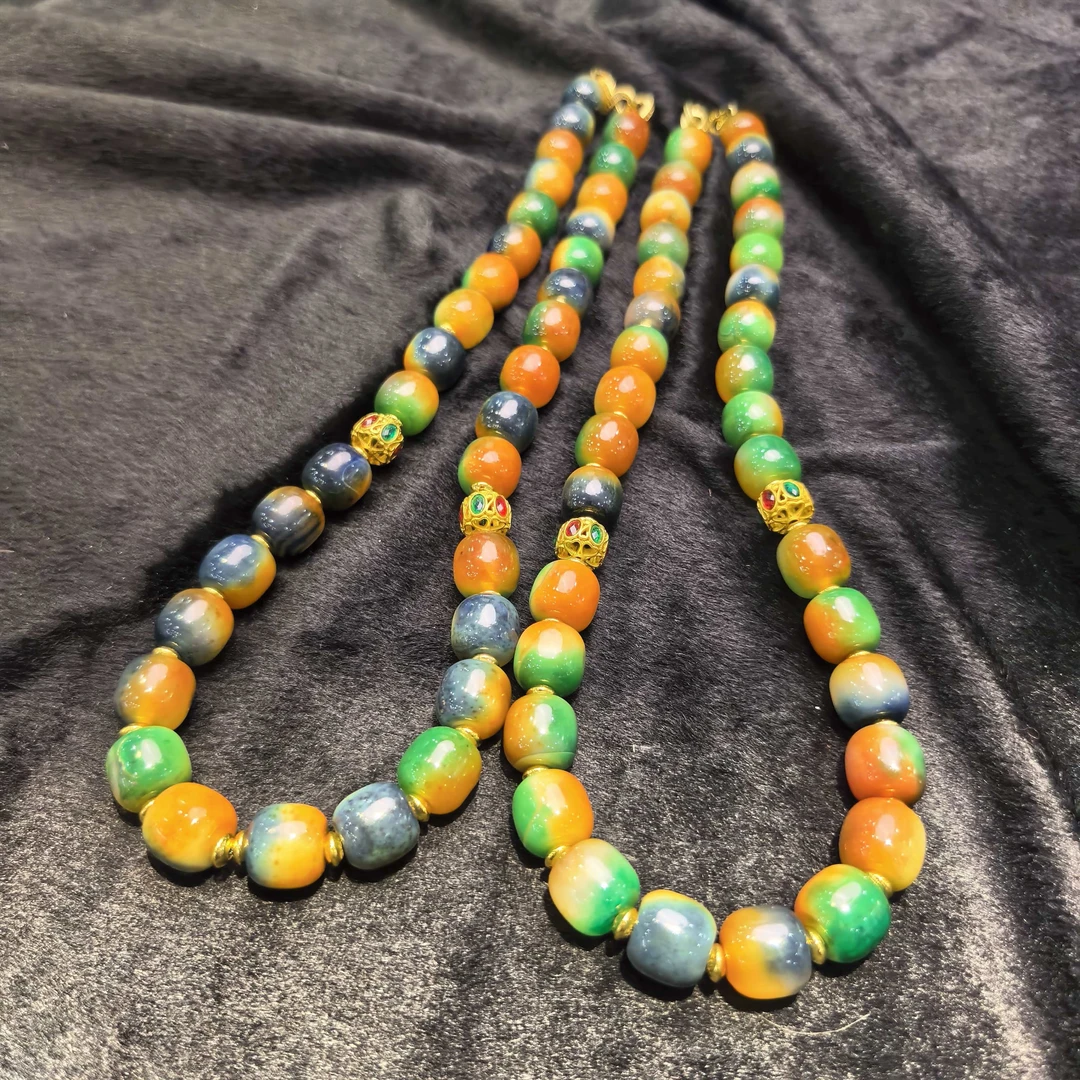 S8190七彩大漠肉丛蓉玛瑙项链-多样性发货只发一件