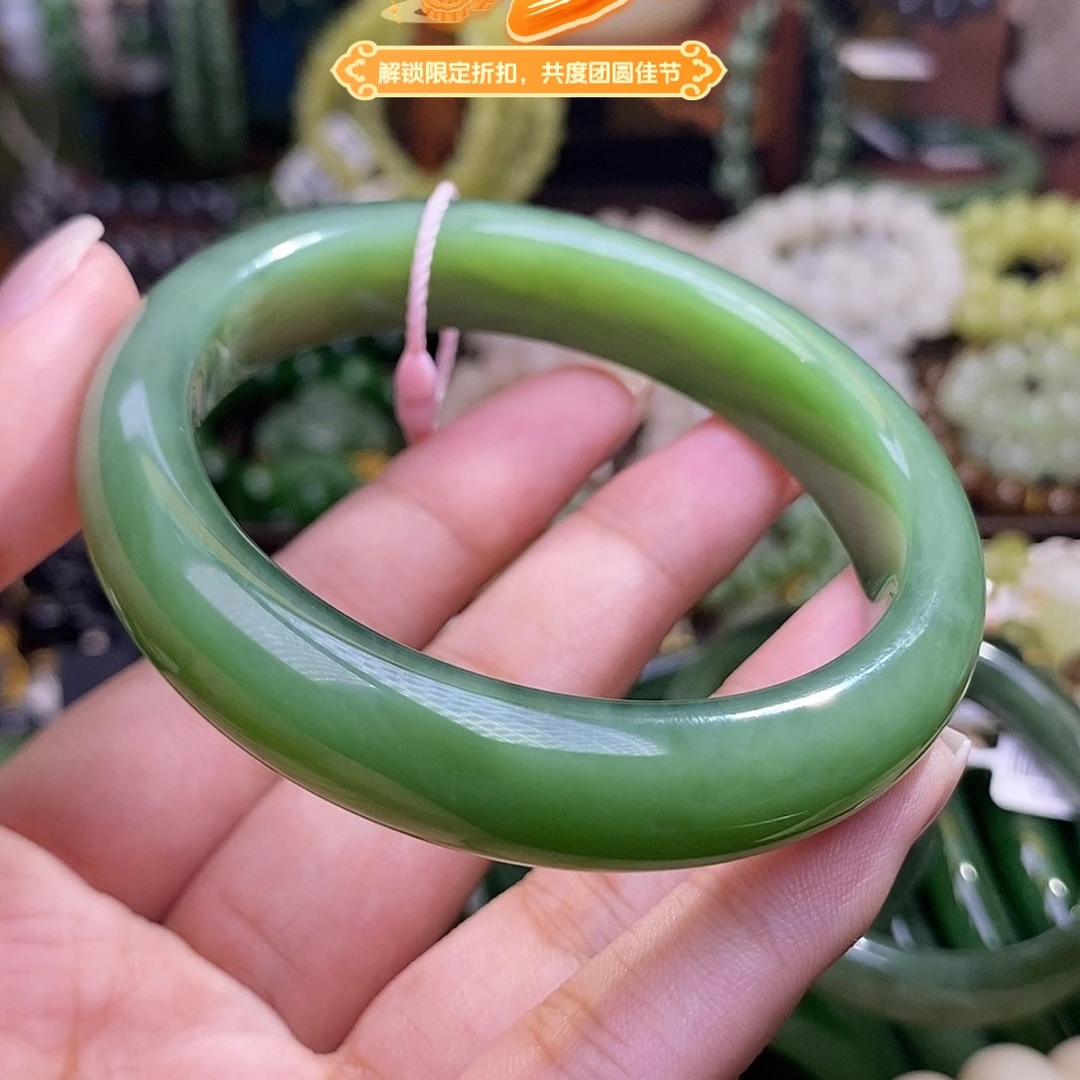 未镶嵌手链和田玉碧玉猫眼老矿料毕业级手镯57