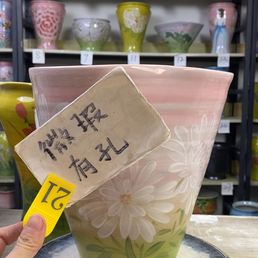 景德镇手工手绘陶瓷花盆