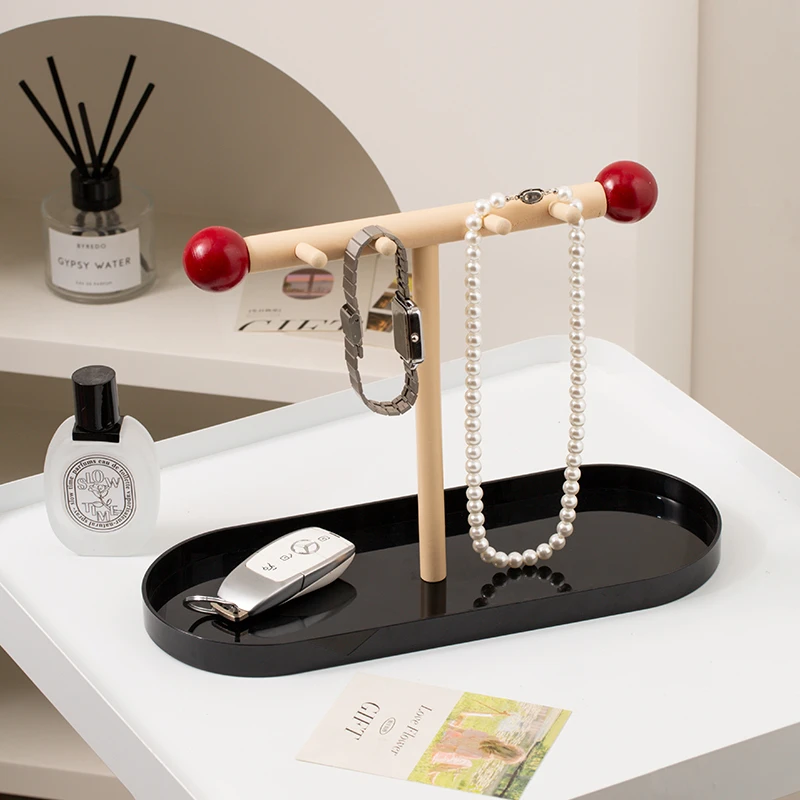 首饰挂架桌面收纳盒香薰托盘玄关钥匙手表整理北欧ins
