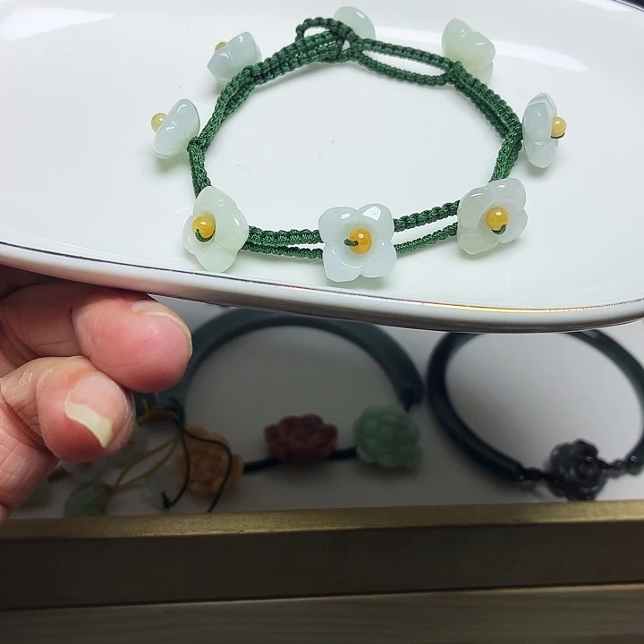 翡翠未镶嵌手镯桂花14-16手围