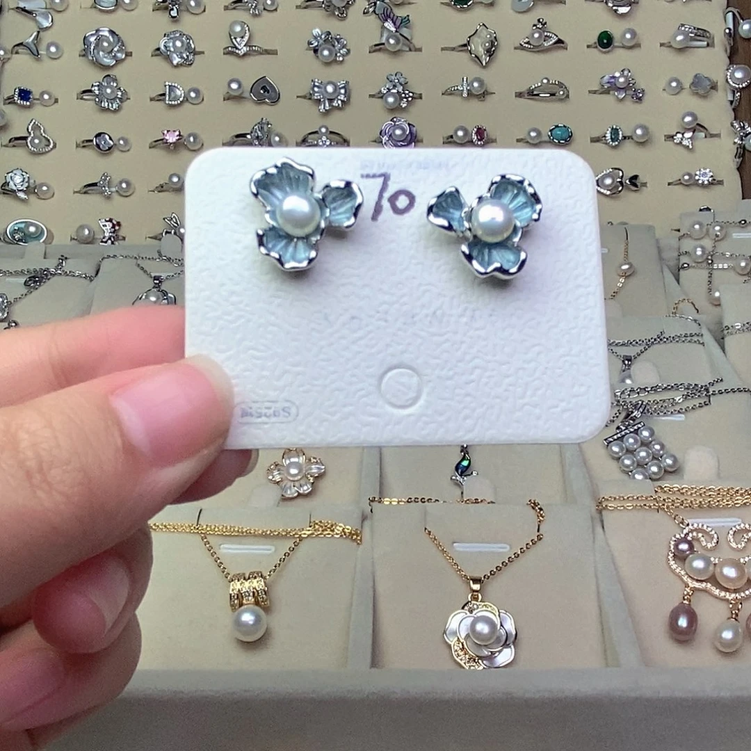 淡水珍珠耳饰银S925镶嵌