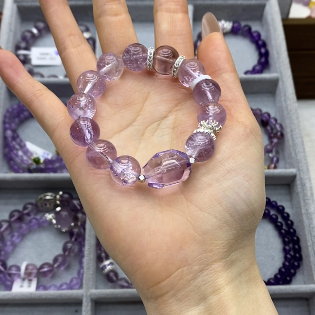 水晶手链合金紫阿塞