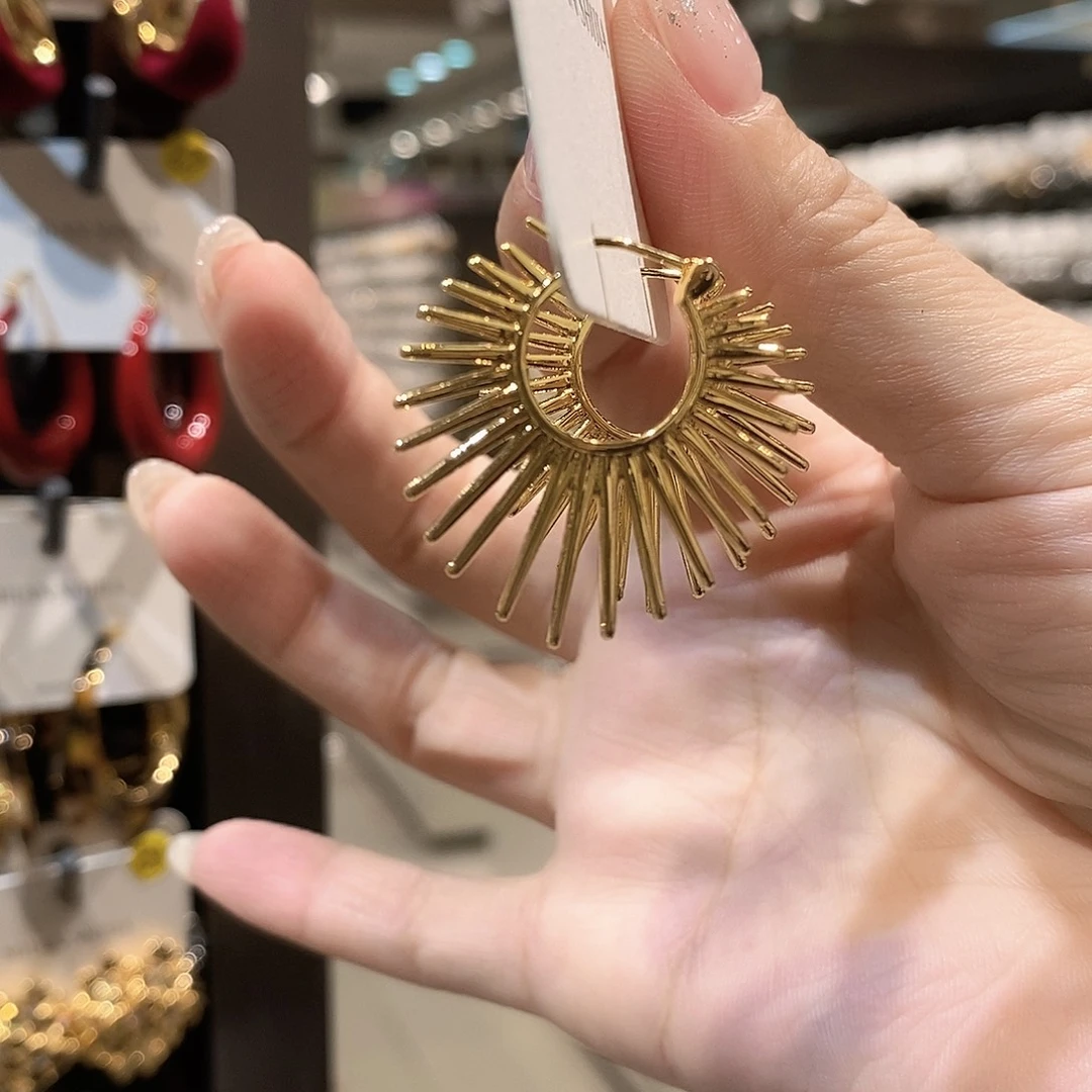 铜合金925银金色太阳花