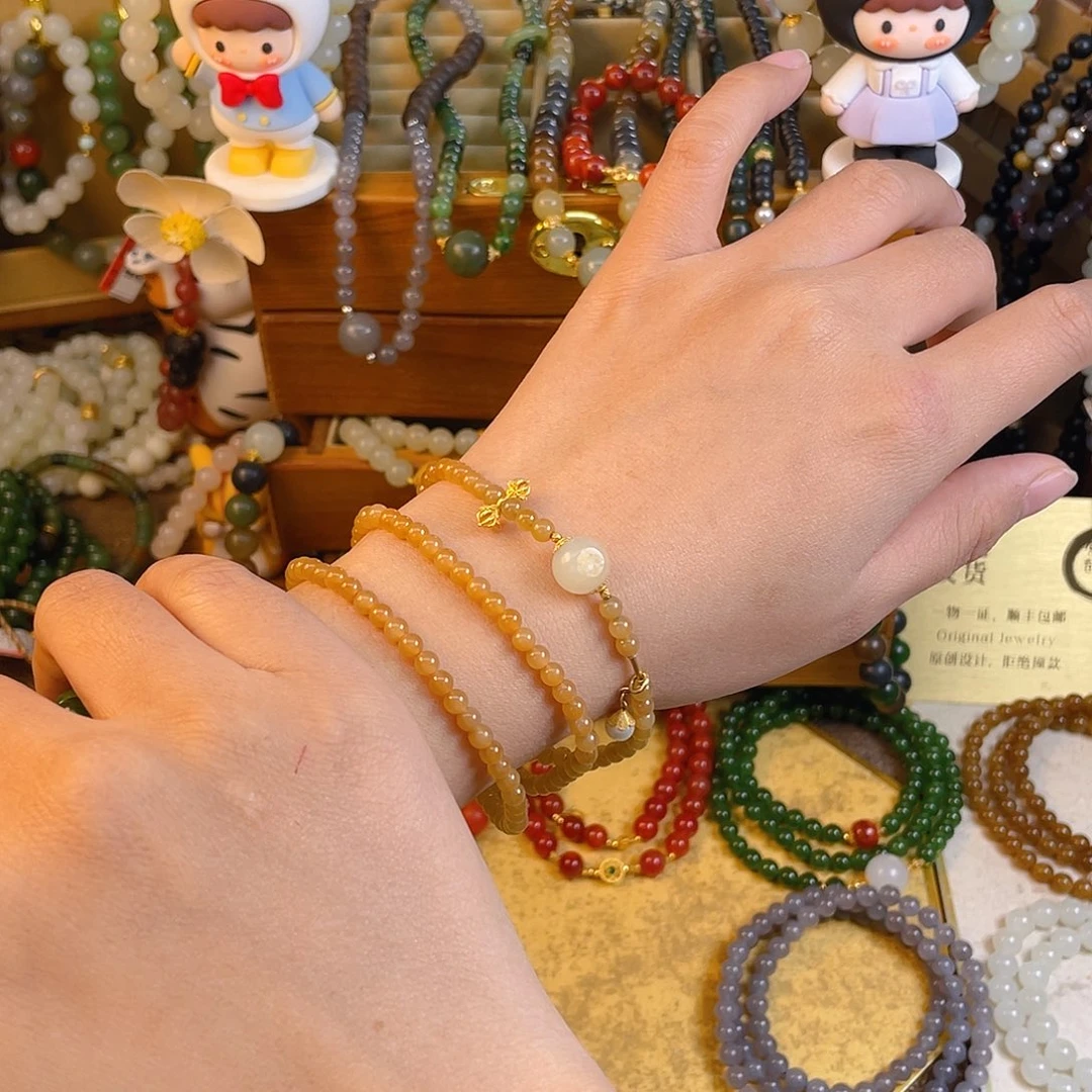 和田玉多圈手串未镶嵌