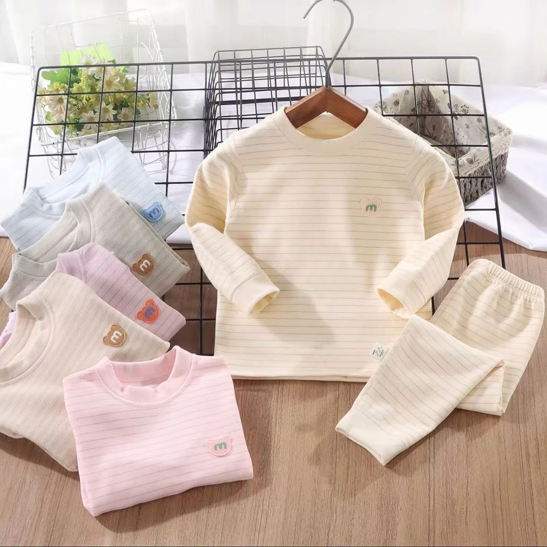 儿童羊毛蚕丝德绒套装保暖发热秋冬中大童加厚男女宝家居秋衣秋裤