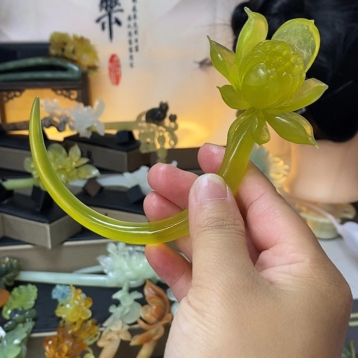 蛇纹石玉合金发饰