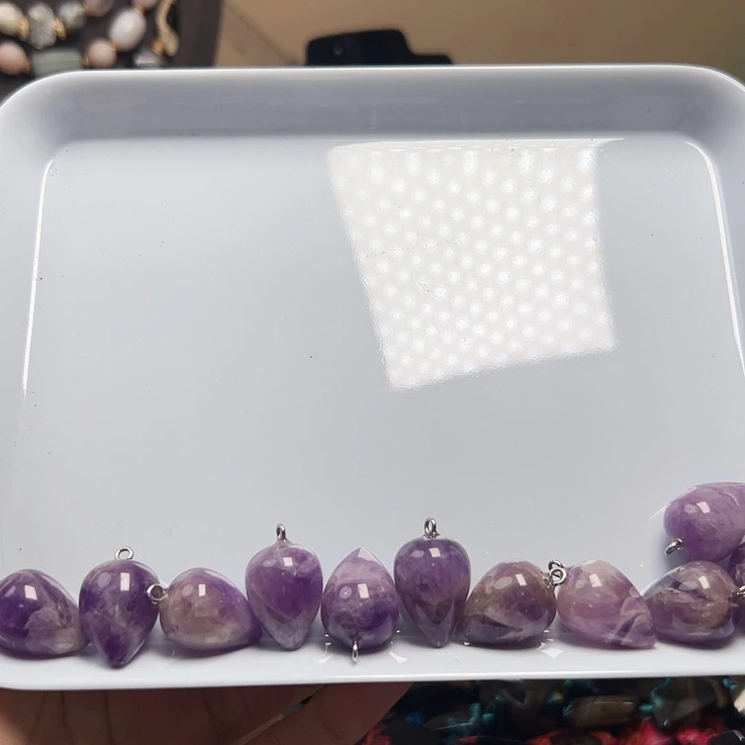 玛瑙/玉髓合金珠宝半成品B553紫水吊坠