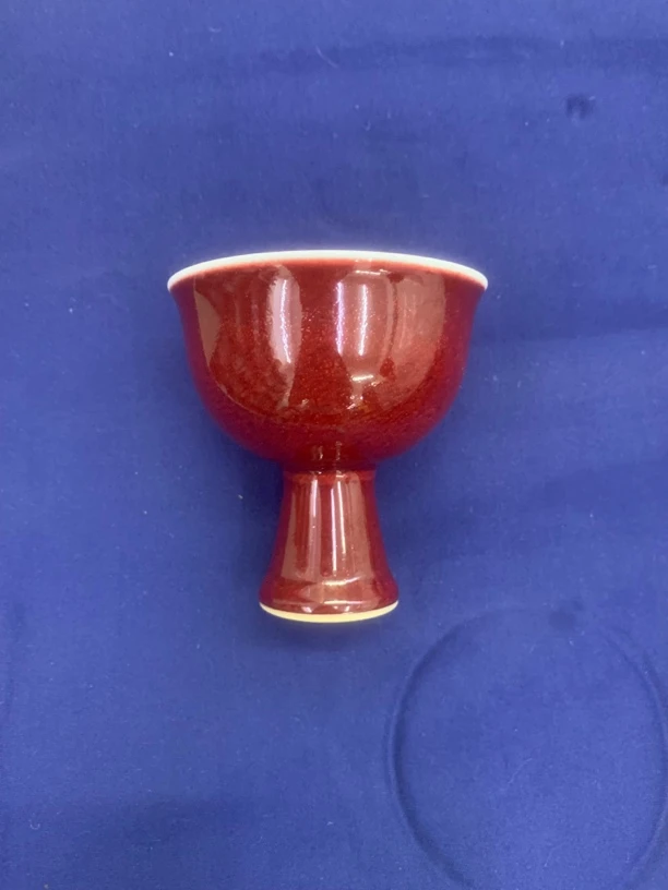 宝石红釉高足杯（代拍链接）