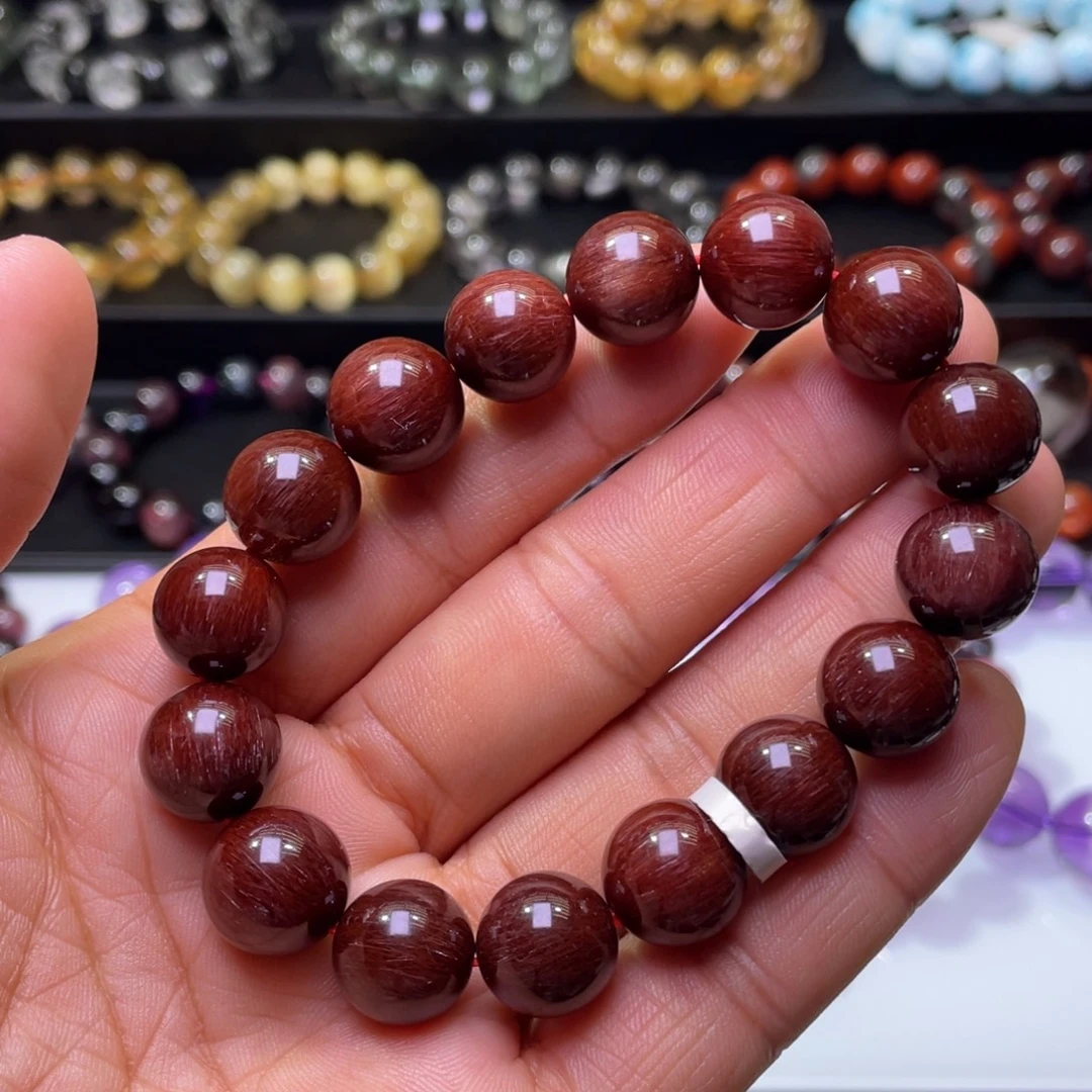 水晶手链未镶嵌毕业级红发晶手链