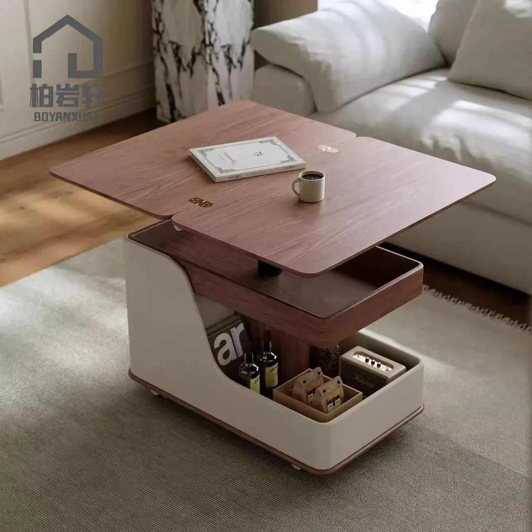 餐桌家用椅子茶几高档可移动大气多功能轻奢客厅沙发升降小茶几