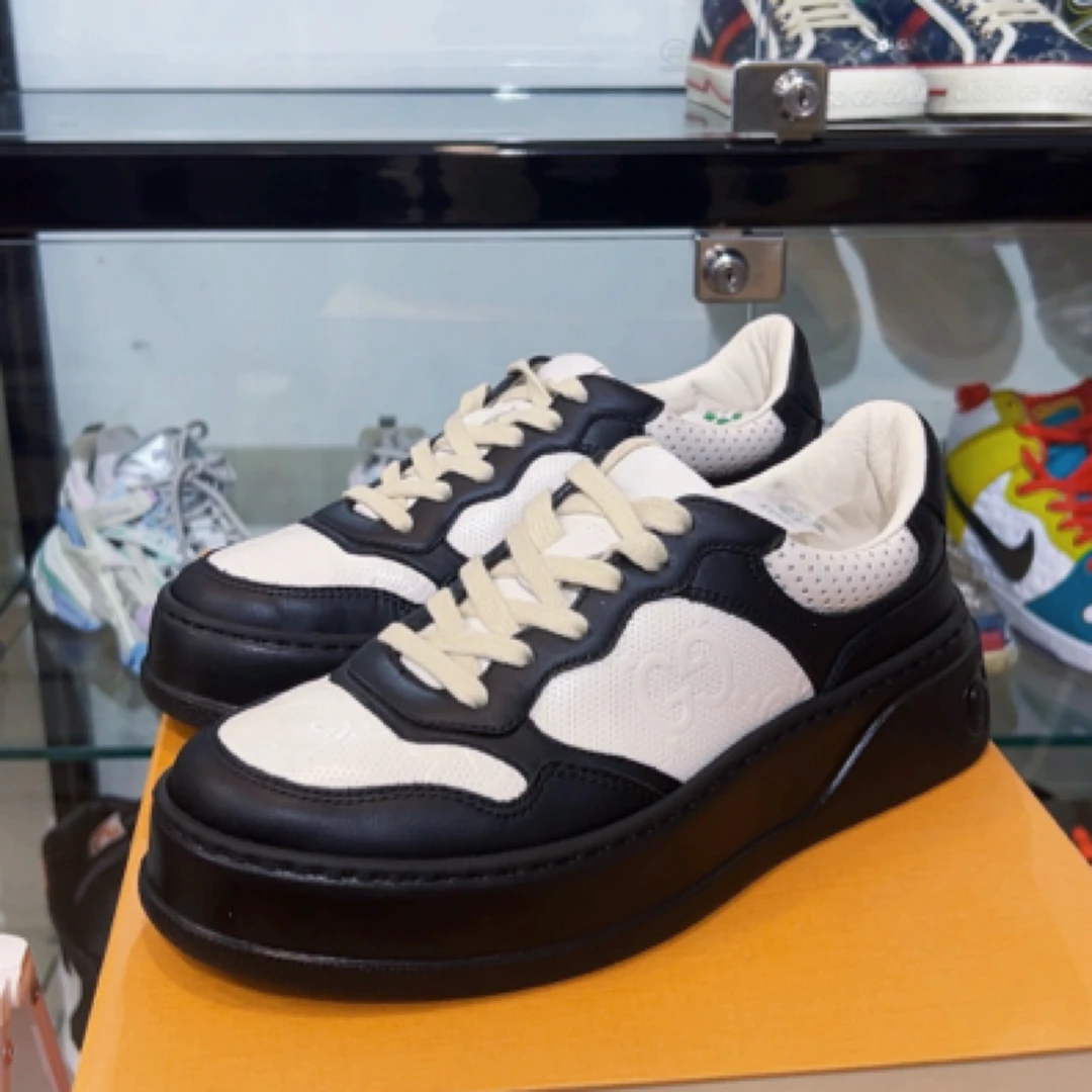 99新 GUCCI/古驰 Gucci经典黑白饼干鞋 37码 99新