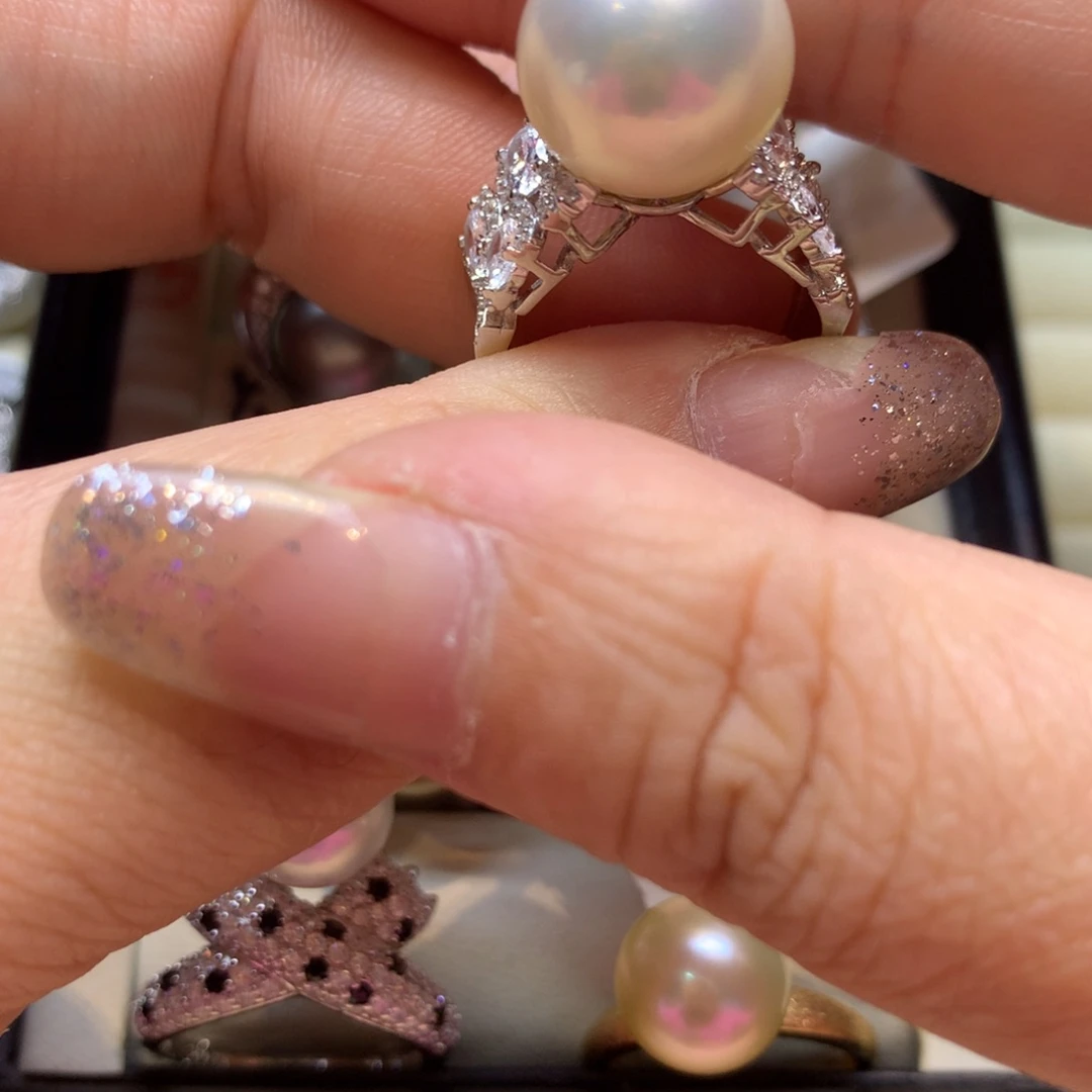 海水珍珠戒指银S925镶嵌