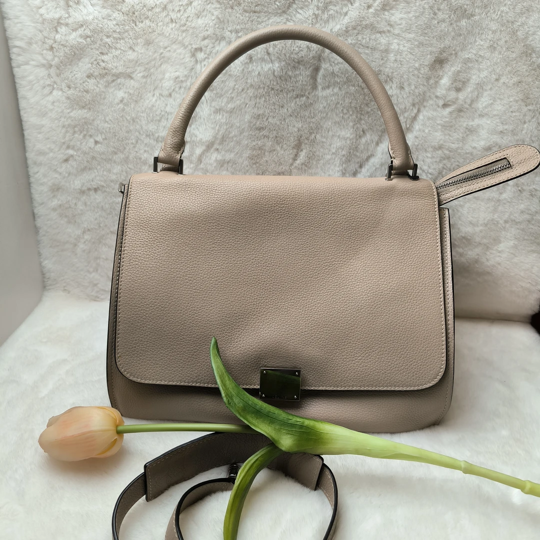 95新 Celine/思琳 魔镜SY/celine咖啡色秋千中号单肩包