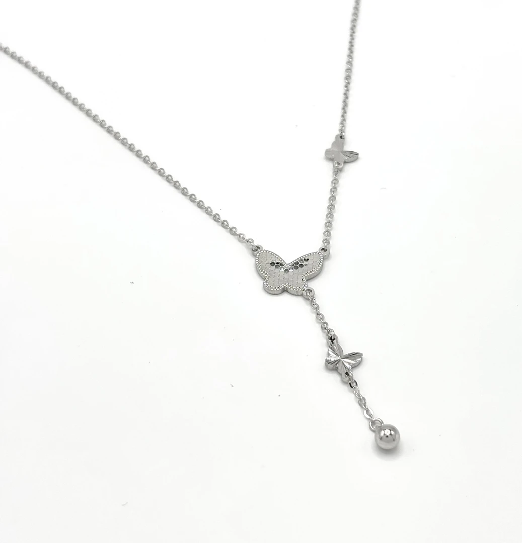 铂金PT950蝴蝶翩翩套链闪耀龙鳞时尚Y字项链百搭气质大方