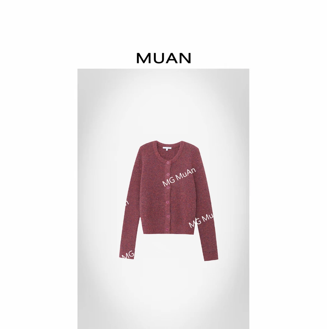 木岸MUAN：《幻彩氛围开衫》定制540克圈圈纱毛衣上衣女DG3-098-1