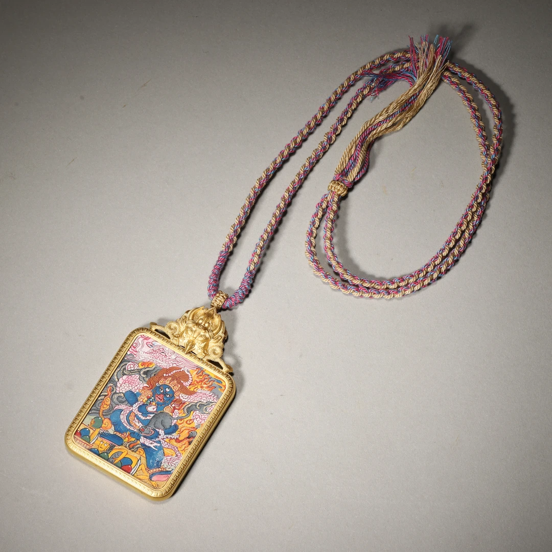 Lot18清代 彩绘财神挂牌（后装裱）