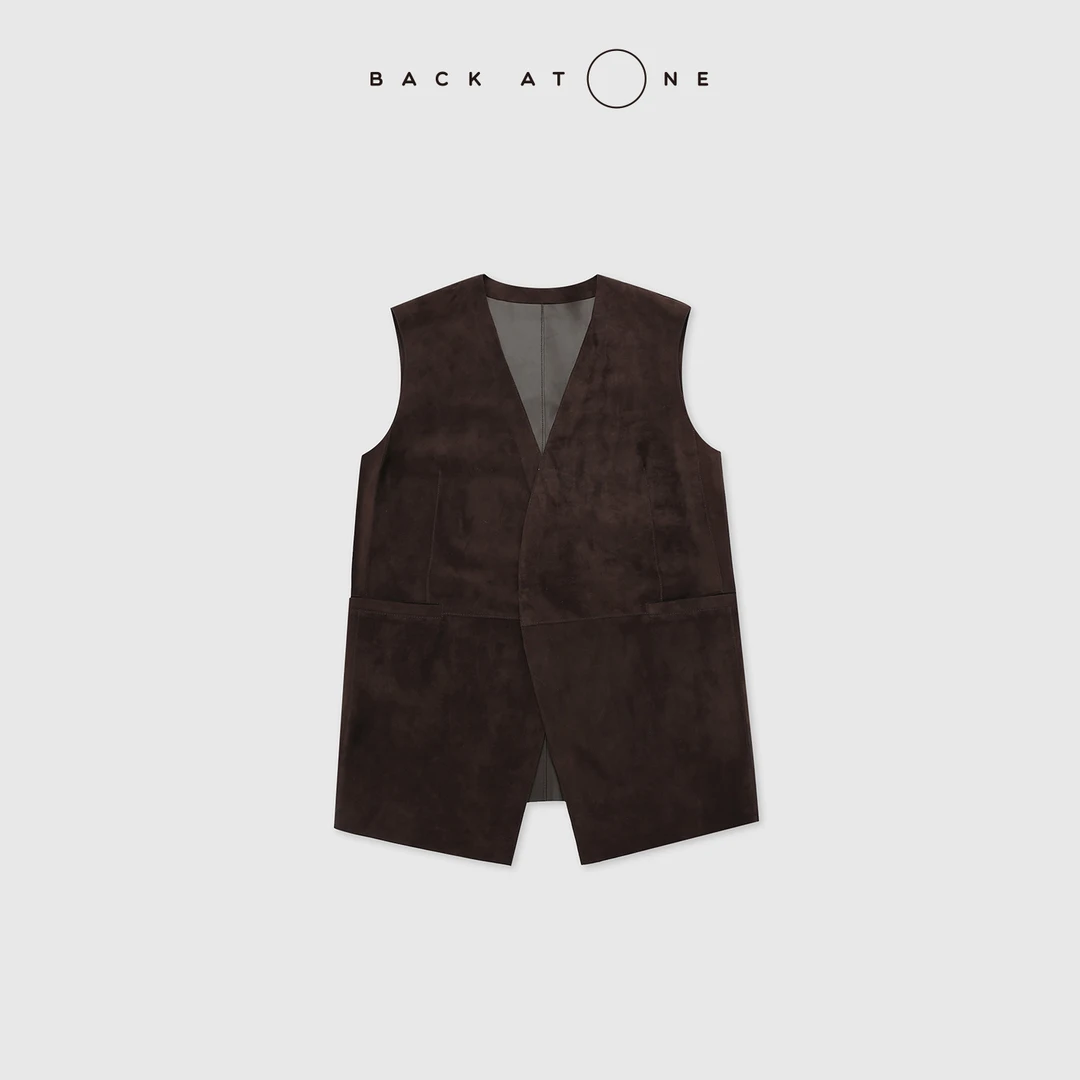 BackAtOne “绒光印记”  时尚百搭时髦全皮绒面马甲 BFF-1FE466K-K