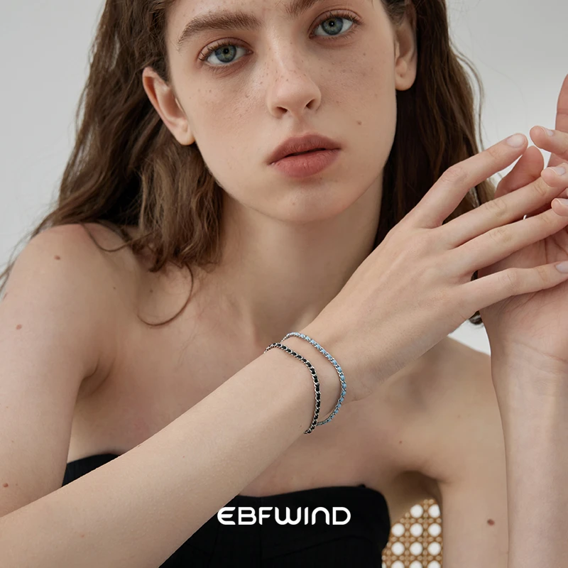 EBFWIND 钛钢手链 【海岸线 】百搭简约链条手链不掉色