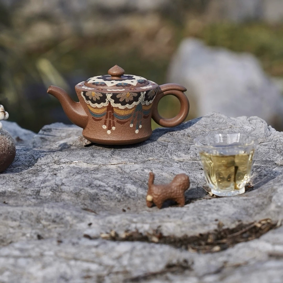 宜兴紫砂壶茶具宝相莲敦煌系列刘素素原创容量150cc原矿段泥