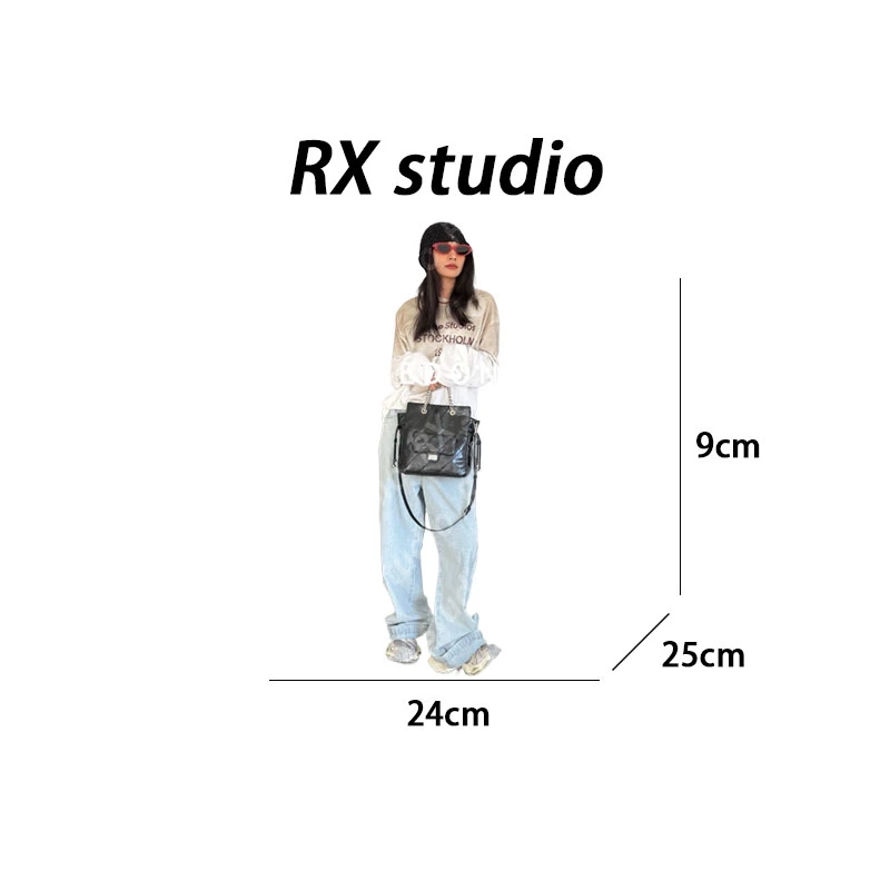 【瑞熙】SK-62782-黑色-24*9*25 轻奢时尚女士新款手提斜挎包小众
