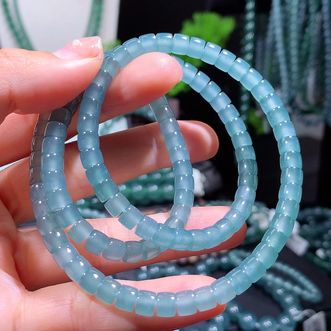 翡翠未镶嵌手链天然a货翡翠项链6mm